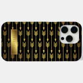 Gelbes Gradient- und Schwarz-Pfeile-Muster Case-Mate iPhone Hülle (Rückseite (Horizontal))