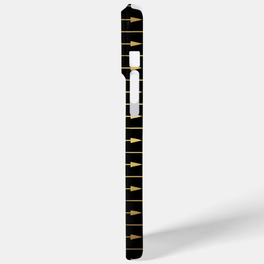 Gelbes Gradient- und Schwarz-Pfeile-Muster Case-Mate iPhone Hülle (Rückseite / Links)