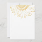 Gelbes grafisches Sonnenblumen-Brautparty Einladung (Rückseite)