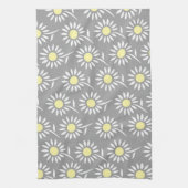 Gelbes graues Blumenküchen-Stoff-Tuch Geschirrtuch (Vertikal)