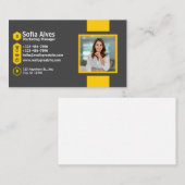 Gelbes graues Foto Modernes, Minimalistisches Beru Visitenkarte (Vorne/Hinten)
