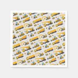 Gelbes graues Gastgeschenk für den Lkw-Bau Serviette