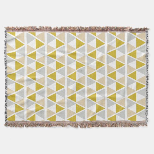 Gelbes graues geometrisches Muster Decke (Vorderseite)