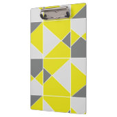 Gelbes graues geometrisches Muster Klemmbrett (Links)