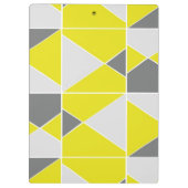 Gelbes graues geometrisches Muster Klemmbrett (Rückseite)