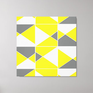 Gelbes graues geometrisches Muster Leinwanddruck
