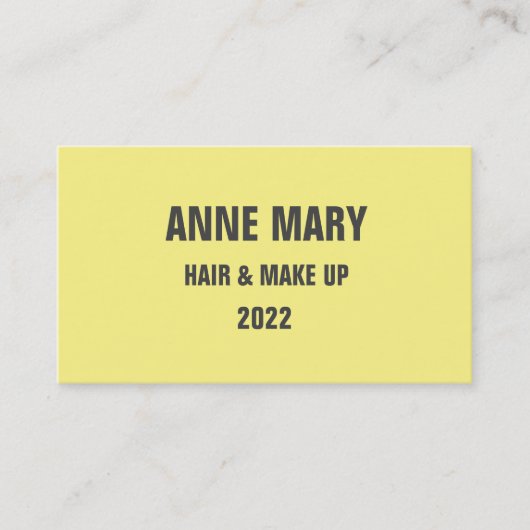 Gelbes graues Haar & Make up Modern 2022 Visitenkarte (Vorderseite)
