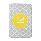 Gelbes graues kundenspezifisches Monogramm Badematte (Vorderseite Vertikal)