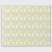 Gelbes graues Paisley-Muster-Packpapier Geschenkpapier (Flach)