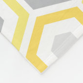 Gelbes graues Retro geometrisches Muster Fleecedecke (Ecke)