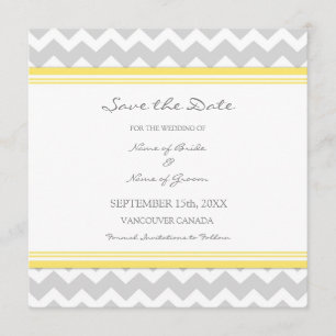 Gelbes Graues Save the Date Wedding Karte