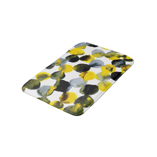 Gelbes, graues und schwarzes Intertactions Badematte (Schrägansicht)