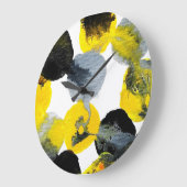 Gelbes, graues und schwarzes Intertactions Große Wanduhr (Winkel)