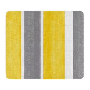 Gelbes graues Weiß Stripes moderne 2 Schneidebrett