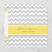 Gelbes graues Zickzack Probe Dinner Party Einladung (Vorne/Hinten)