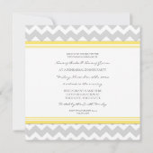 Gelbes graues Zickzack Probe Dinner Party Einladung (Rückseite)