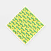 Gelbes Grün Gator Alligator Krokodil Krokyle Tier Serviette (Ecke)