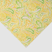 Gelbes Grün Paisleys und lila Muster Seidenpapier (Ausschnitt)