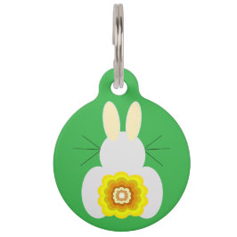 Gelbes, grün, rund um den Pächter Haustiermarke