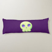 Gelbes Grünes Auge Niedlicher Schädel Zeichne Seitenschläferkissen (Rückseite)