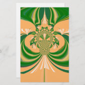 Gelbes grünes Design. Briefpapier (Vorne/Hinten)