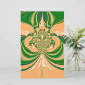 Gelbes grünes Design. Briefpapier (Stehend Vorderseite)