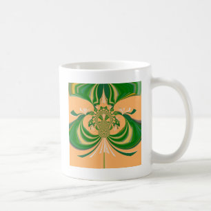 Gelbes grünes Design. Kaffeetasse