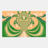 Gelbes grünes Design. Rechteckiger Aufkleber (Vorderseite)