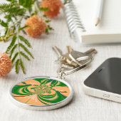 Gelbes grünes Design. Schlüsselanhänger (Seite)