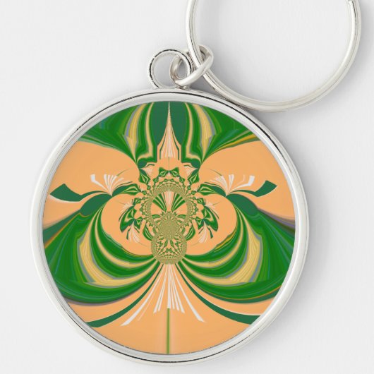 Gelbes grünes Design. Schlüsselanhänger (Vorne)