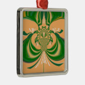 Gelbes grünes Design. Silbernes Ornament (Rechts)