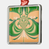 Gelbes grünes Design. Silbernes Ornament (Links)