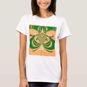 Gelbes grünes Design. T-Shirt