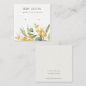 Gelbes grünes Gold-Wattle Foliing Quadratische Visitenkarte (Vorne/Hinten)