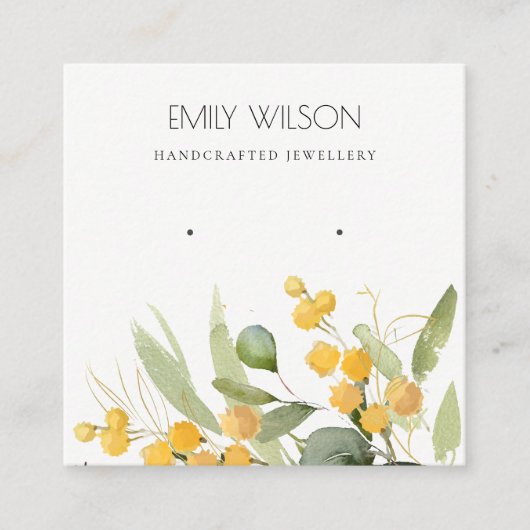 Gelbes grünes Gold-Wattle Foliing Quadratische Visitenkarte (Vorderseite)