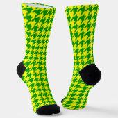 Gelbes grünes Hahnentrittmuster Karierter Karo Socken (Gewinkelt)