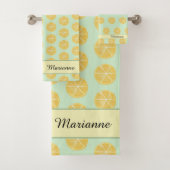 Gelbes grünes Lemon-Badehandtuch-Set Badhandtuch Set (Insitu)