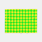 Gelbes grünes Schachbrett Diamantmuster Fleecedecke (Vorderseite (Horizontal))
