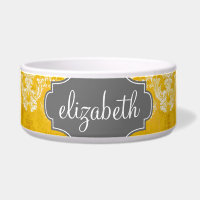 Gelbes Grunge Damask Muster mit benutzerdefinierte
