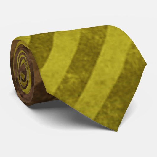 Gelbes Grungy Stripe Muster Krawatte (Gerollt)