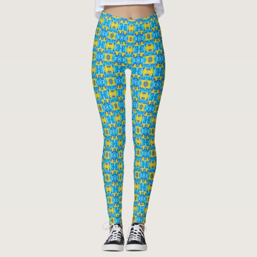 Gelbes Gummiducky in den Blasen Leggings (Vorderseite)