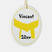 Gelbes Gürtel für Kampfkunst Keramik Ornament (Rechts)