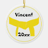 Gelbes Gürtel für Kampfkunst Keramik Ornament (Vorne)