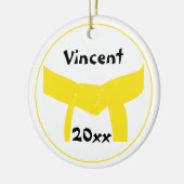 Gelbes Gürtel für Kampfkunst Keramik Ornament (Links)