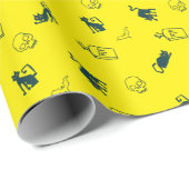 Gelbes Halloween-Muster-Geschenkwrap 💀 Geschenkpapier (Rolleneckpunkt)