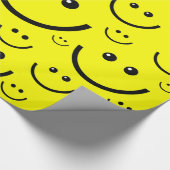 gelbes Happy-face-Print Geschenkpapier (Ecke)