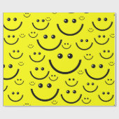 gelbes Happy-face-Print Geschenkpapier (Flach)