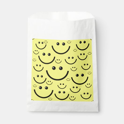 gelbes Happy-face-Print Geschenktütchen (Vorderseite)