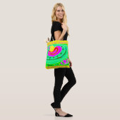 Gelbes, hellgrünes und rotes, wirbelndes Design Tasche (Am Model)