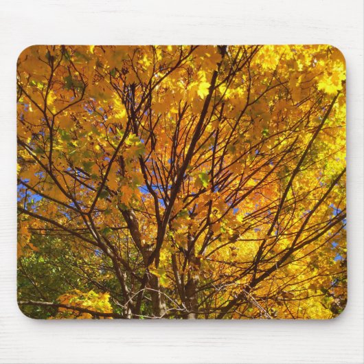 Gelbes Herbstlaub Mousepad (Vorne)